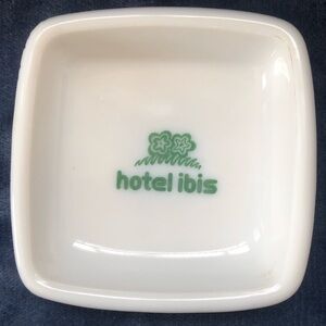 Vintage Hotel Ibis Trinket Ashtray Milk Glass Dish Magnier France Motel